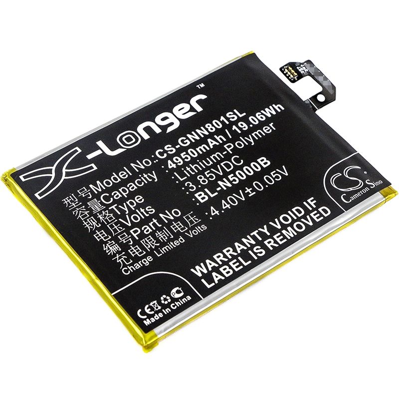Li-Polymer Battery fits Gionee, gn8001, gn8001 td-lte, m5 plus 3.85V, 4950mAh Mobile & SmartPhone Cameron Sino Technology Limited
