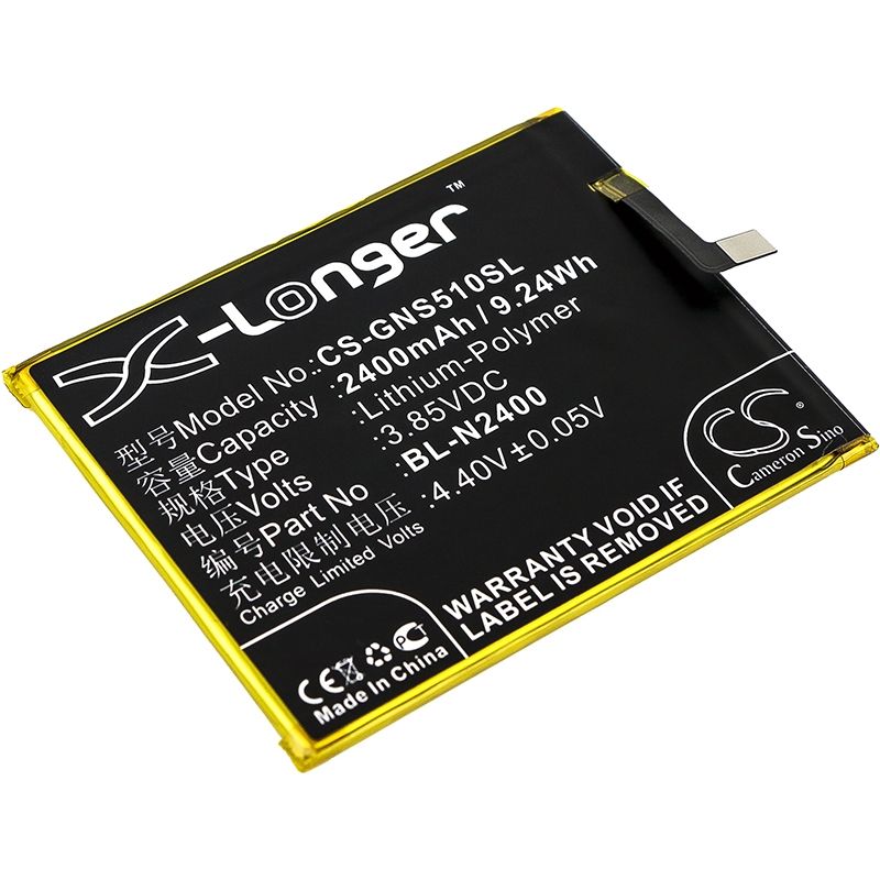 Li-Polymer Battery fits Gionee, gn9007, s5.1 pro 3.85V, 2400mAh Mobile & SmartPhone Cameron Sino Technology Limited