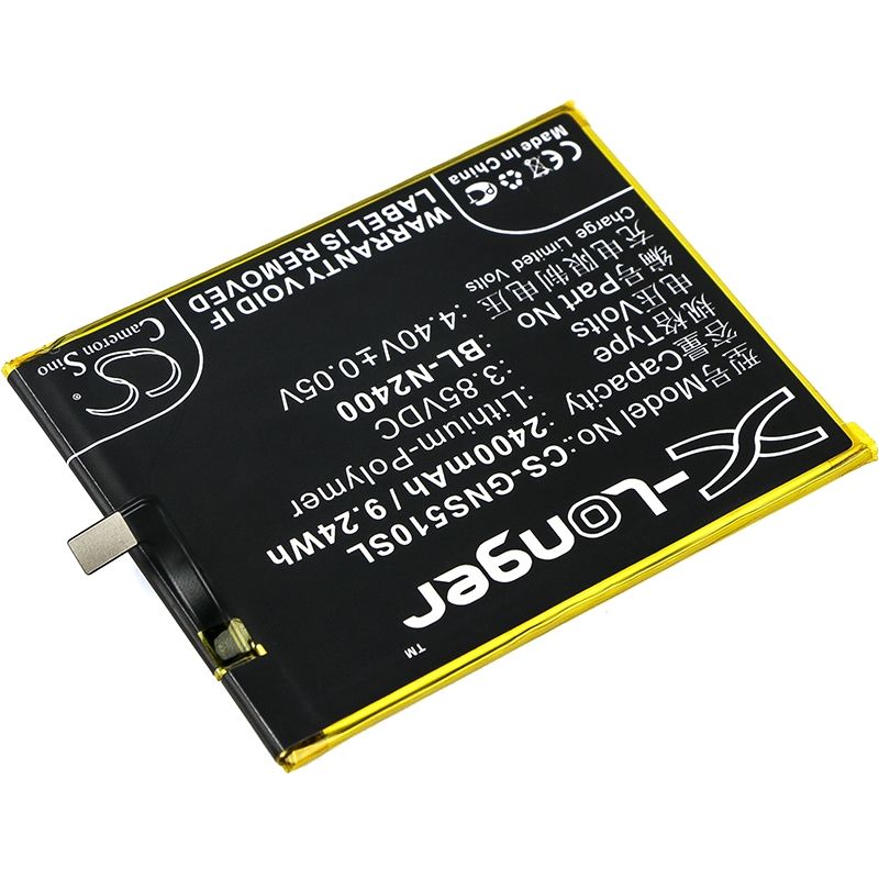Li-Polymer Battery fits Gionee, gn9007, s5.1 pro 3.85V, 2400mAh Mobile & SmartPhone Cameron Sino Technology Limited
