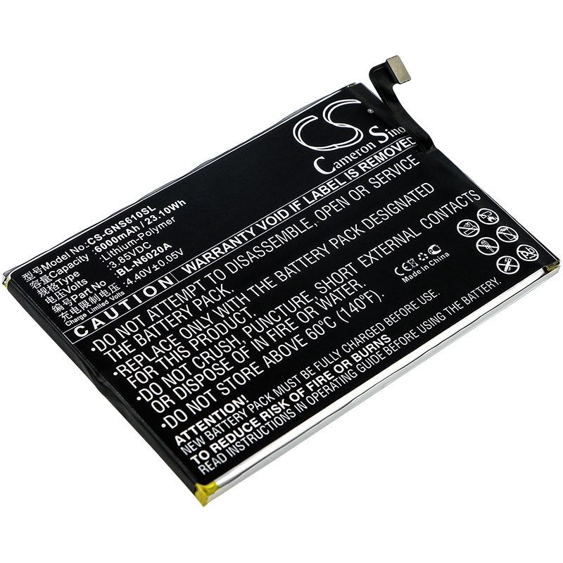 Li-Polymer Battery fits Gionee, m6s plus 3.85V, 6000mAh Mobile & SmartPhone Cameron Sino Technology Limited