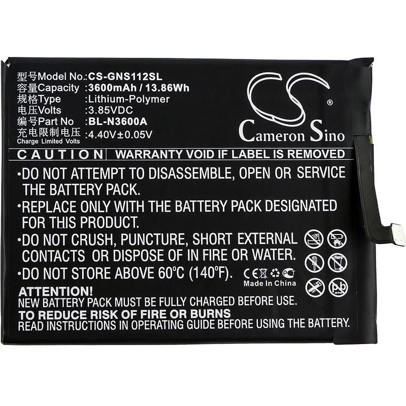 Li-Polymer Battery fits Gionee, s11s, s11s dual sim, s11s dual sim td-lte 3.85V, 3600mAh Mobile & SmartPhone Cameron Sino Technology Limited (Suspended)