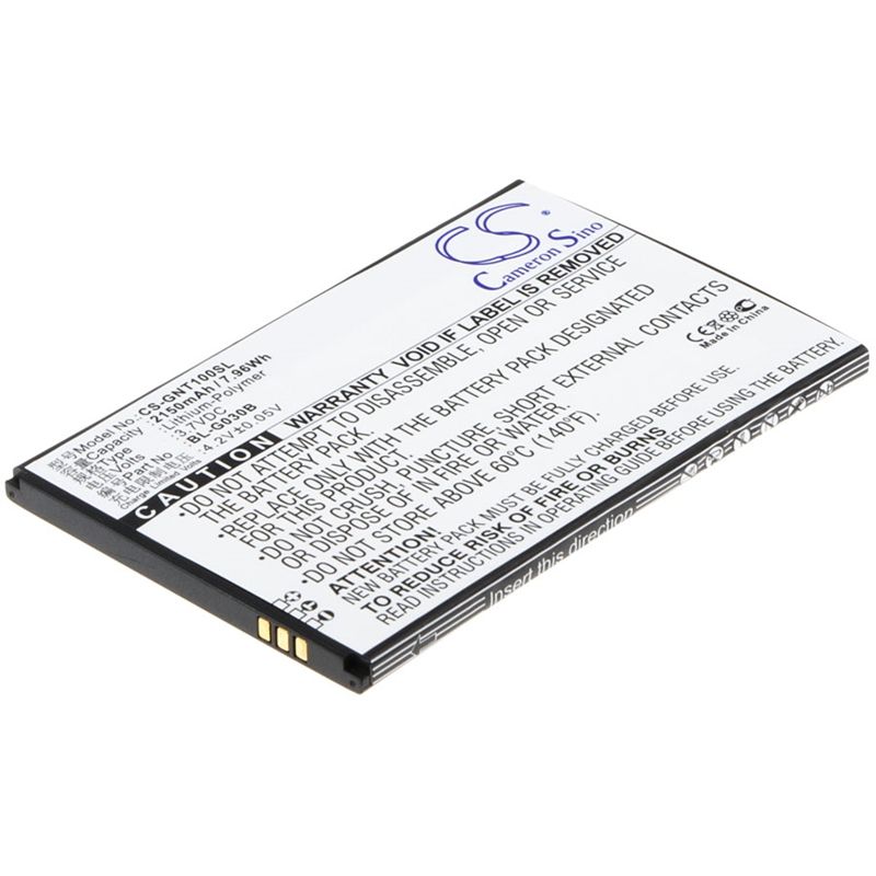 Li-Polymer Battery fits Gionee, t1, tianjian t1 3.7V, 2150mAh Communications Cameron Sino Technology Limited (Suspended)