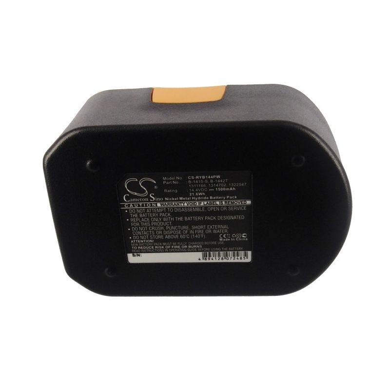 Ni-MH Battery fits Ryobi, Cbi1442d, Cdl1441p, Cdl1442d 14.4V, 1500mAh Power Tools Cameron Sino Technology Limited