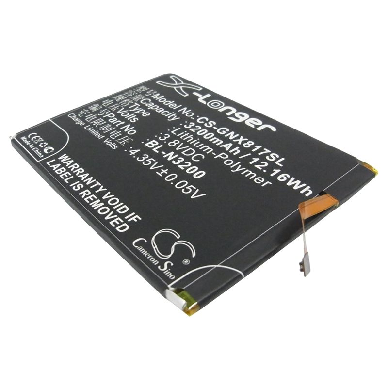 Li-Polymer Battery fits Gionee, x817 3.8V, 3200mAh Communications Cameron Sino Technology Limited (Suspended)