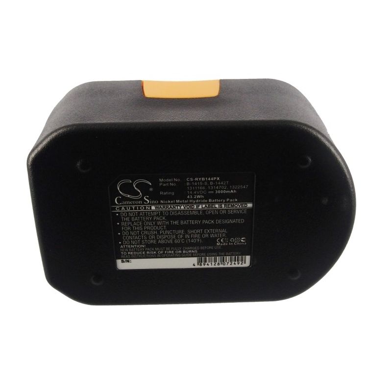 Ni-mh Battery Fits Ryobi, Cbi1442d, Cdl1441p, Cdl1442d 14.4v, 3000mah Power Tools Cameron Sino Technology Limited