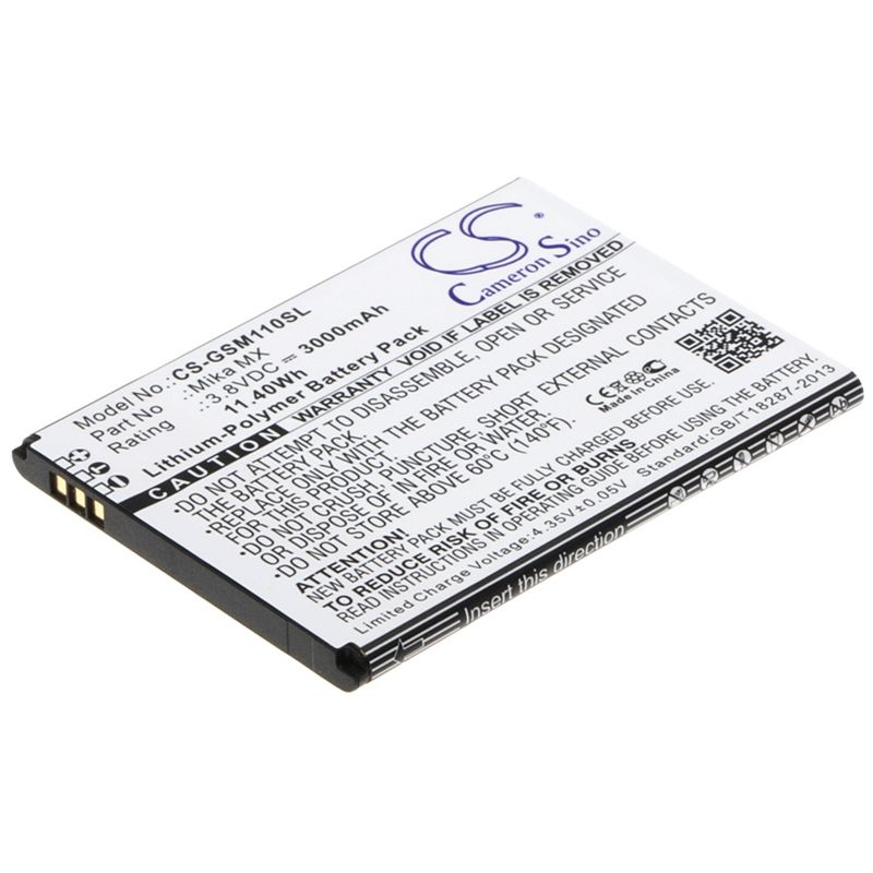 Li-Polymer Battery fits Gsmart, mika mx, mika mx dual sim lte 3.8V, 3000mAh Mobile & SmartPhone Cameron Sino Technology Limited