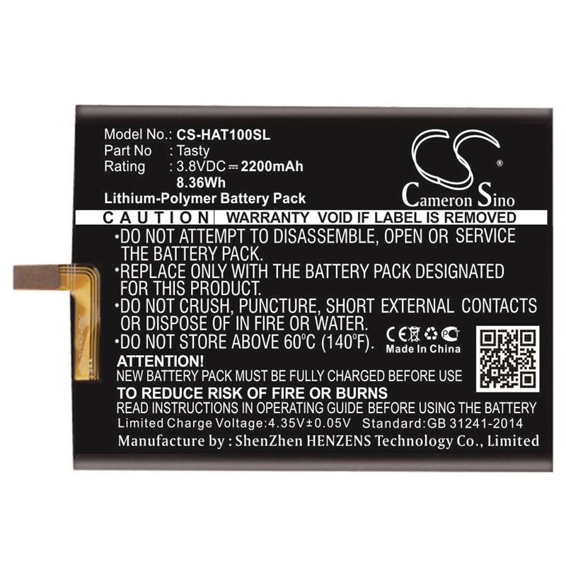 Li-Polymer Battery fits Highscreen, tasty 3.8V, 2200mAh Mobile & SmartPhone Cameron Sino Technology Limited