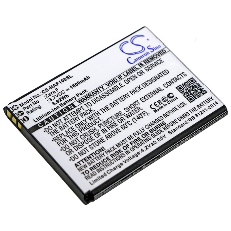 Li-ion Battery fits Highscreen, zera f 3.7V, 1600mAh Mobile & SmartPhone Cameron Sino Technology Limited