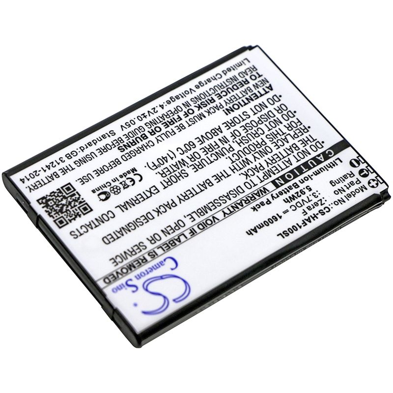Li-ion Battery fits Highscreen, zera f 3.7V, 1600mAh Mobile & SmartPhone Cameron Sino Technology Limited