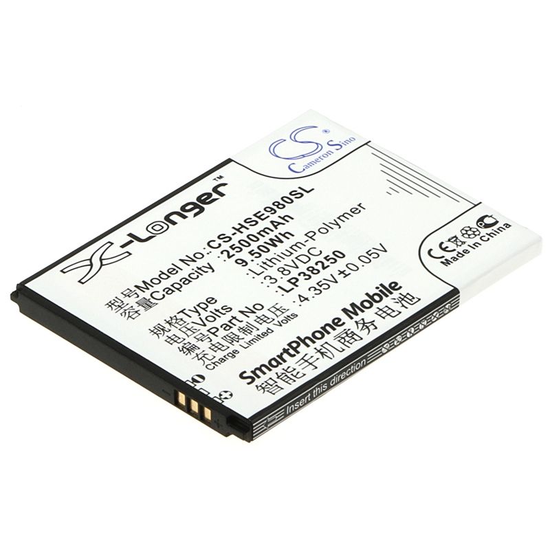 Li-Polymer Battery fits Hisense, eg980, mira ii, t978 3.8V, 2500mAh Mobile & SmartPhone Cameron Sino Technology Limited