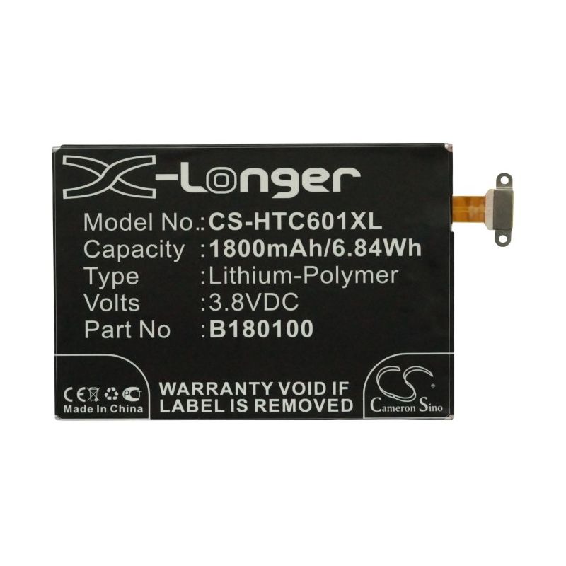 Li-polymer Battery Fits Htc, 601e, 601n, 601s 3.8v, 1800mah Mobile & SmartPhone Cameron Sino Technology Limited