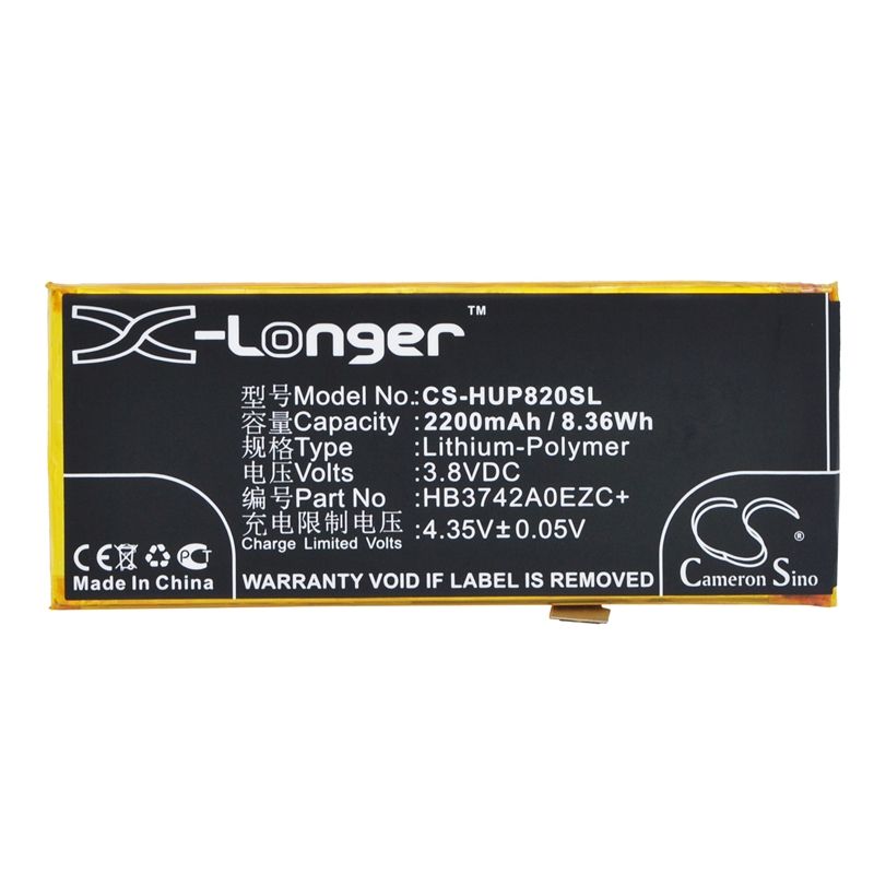 Li-polymer Battery Fits Huawei, Ale-cl00, Ale-cl10, Ale-l04 3.8v, 2200mah Mobile & SmartPhone Cameron Sino Technology Limited