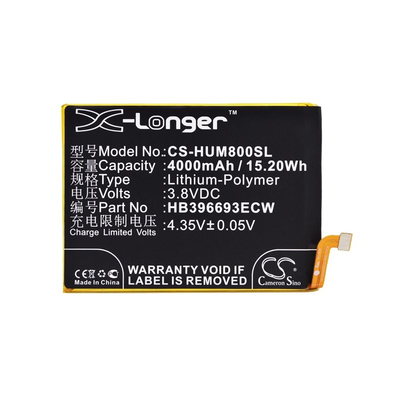 Li-polymer Battery Fits Huawei, Ascend Mate 8, Ascend Mate 8 Dual Sim, M200-ul00 3.8v, 4000mah Mobile & SmartPhone Cameron Sino Technology Limited