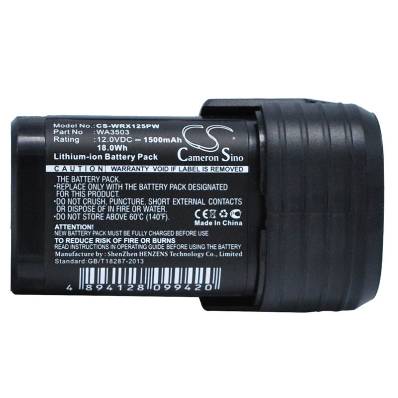Li-ion Battery fits Worx, Wu288, Wx125, Wx125.1 12.0V, 1500mAh Power Tools Cameron Sino Technology Limited