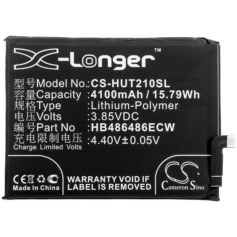 Li-Polymer Battery fits Huawei, lya-al00, lya-al00p, lya-l09 3.85V, 4100mAh Mobile & SmartPhone Cameron Sino Technology Limited