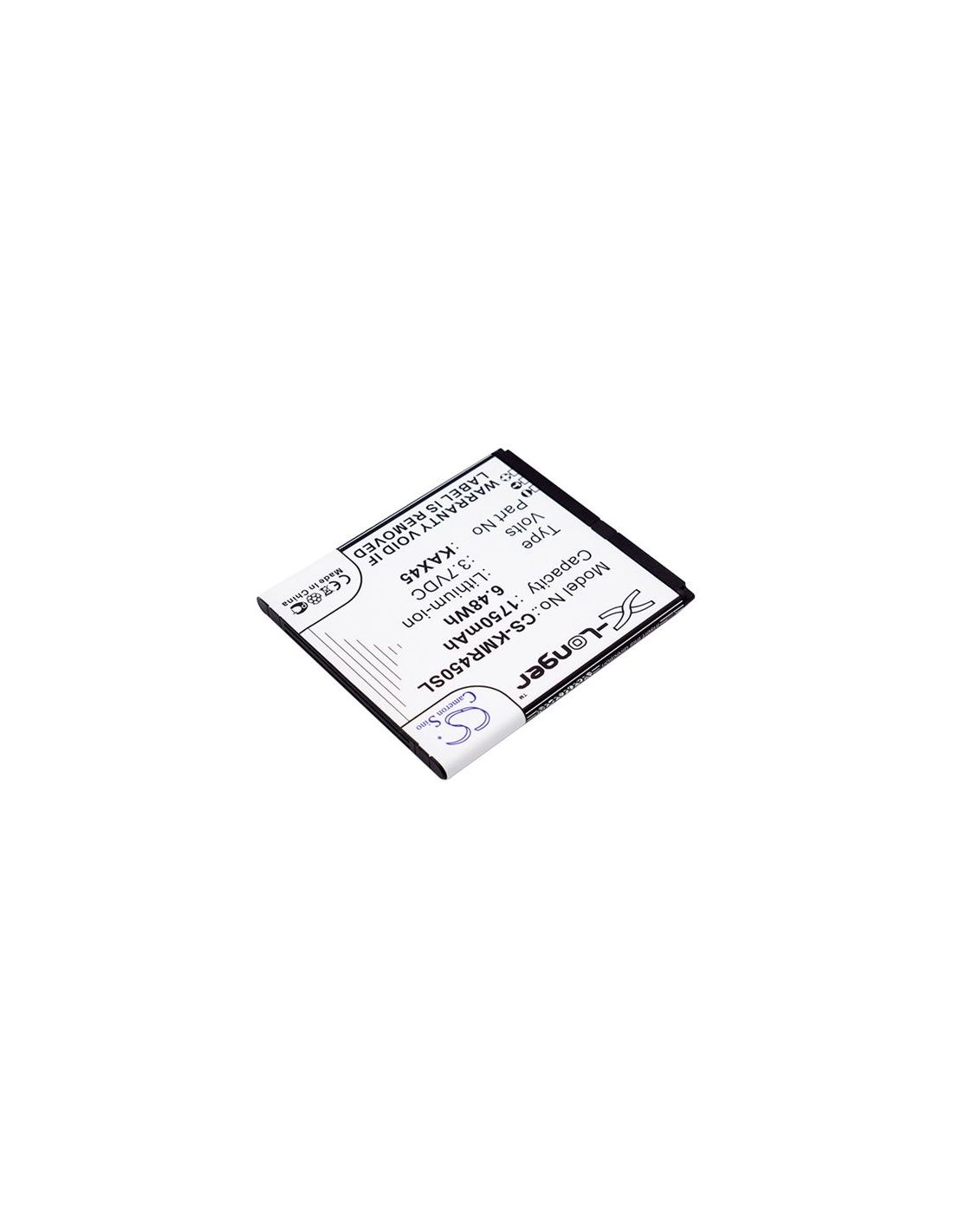 Li-ion Battery fits Kazam, tr4543049-01, trooper x4.5 3.7V, 1750mAh Mobile & SmartPhone Cameron Sino Technology Limited