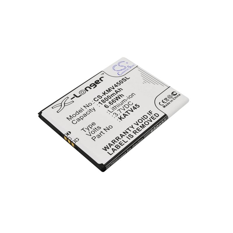 Li-ion Battery fits Kazam, tv 4.5 3.7V, 1800mAh Mobile & SmartPhone Cameron Sino Technology Limited