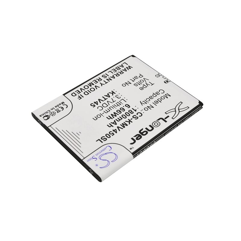 Li-ion Battery fits Kazam, tv 4.5 3.7V, 1800mAh Mobile & SmartPhone Cameron Sino Technology Limited