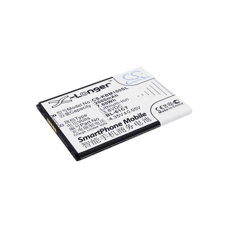 Li-ion Battery fits Koobee, m100, s100, s3 3.8V, 2000mAh Mobile & SmartPhone Cameron Sino Technology Limited