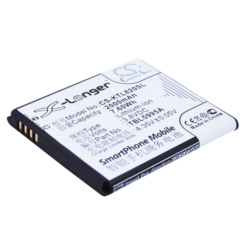Li-ion Battery fits K-touch, l820, l820c 3.8V, 2000mAh Mobile & SmartPhone Cameron Sino Technology Limited