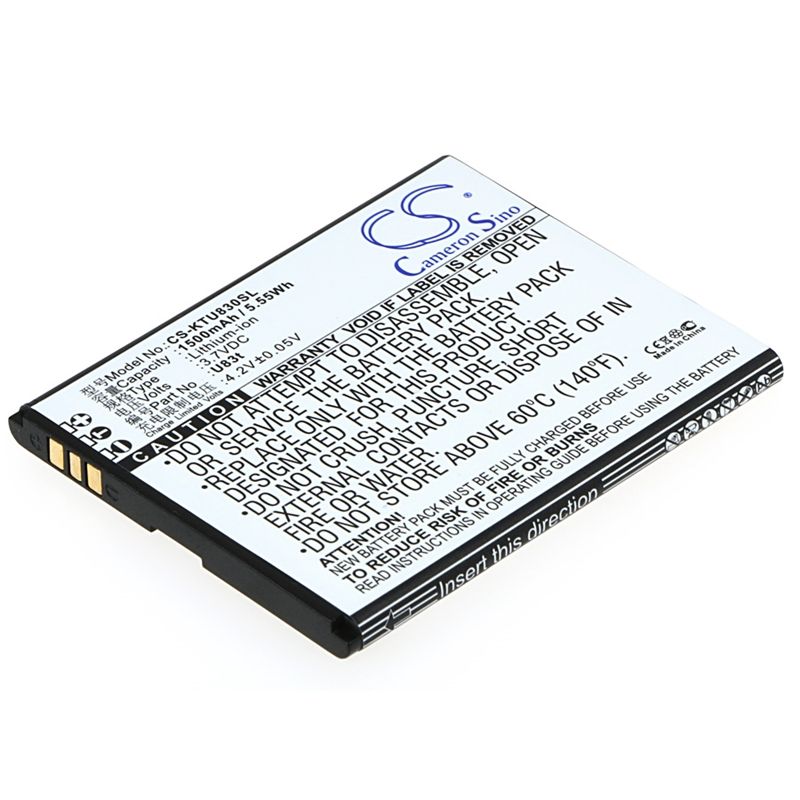Li-ion Battery fits K-touch, u83t 3.7V, 1500mAh Mobile & SmartPhone Cameron Sino Technology Limited