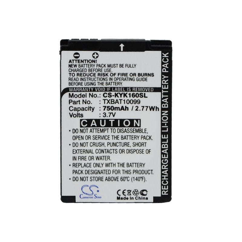 Li-ion Battery fits Kyocera, candid kx16, dorado kx12, dorado kx13 3.7V, 750mAh Mobile & SmartPhone Cameron Sino Technology Limited