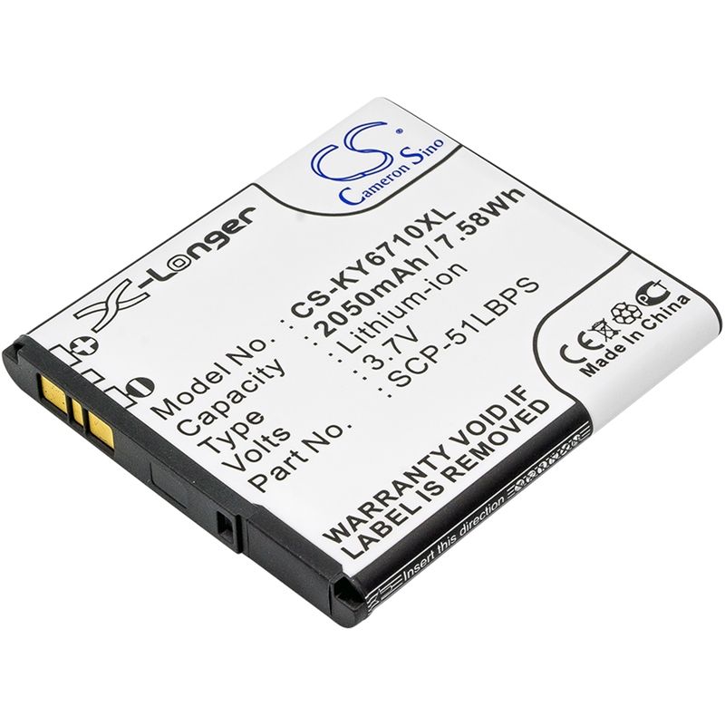 Li-ion Battery fits Kyocera, e6710, e6715, torque 3.7V, 2050mAh Mobile & SmartPhone Cameron Sino Technology Limited