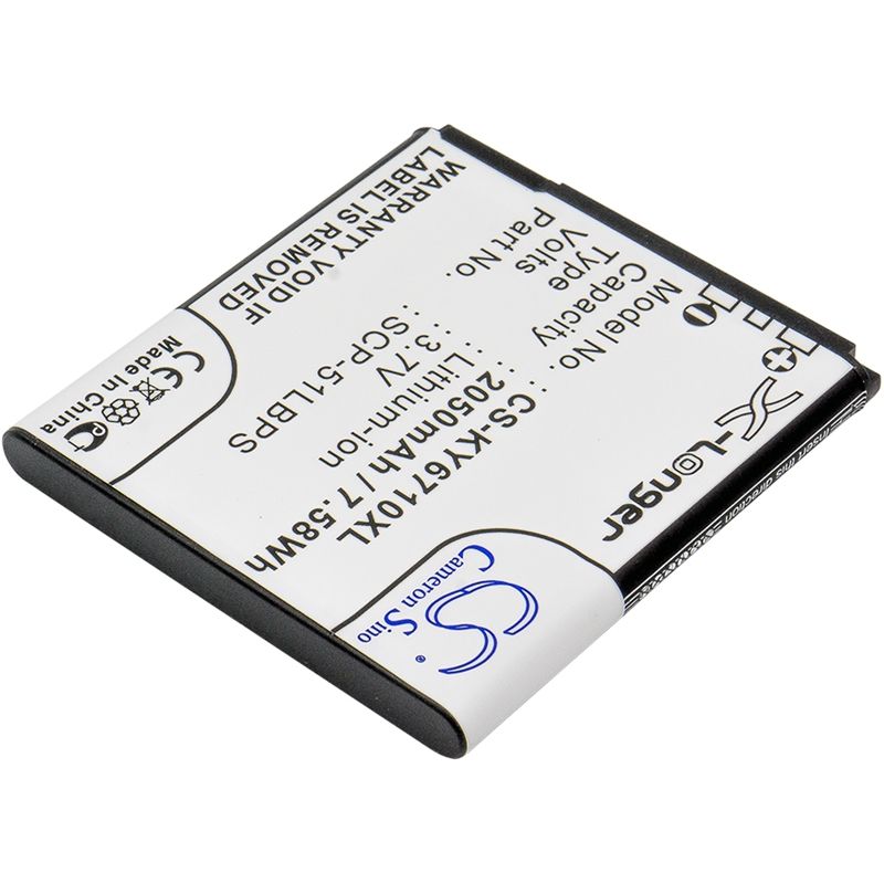 Li-ion Battery fits Kyocera, e6710, e6715, torque 3.7V, 2050mAh Mobile & SmartPhone Cameron Sino Technology Limited