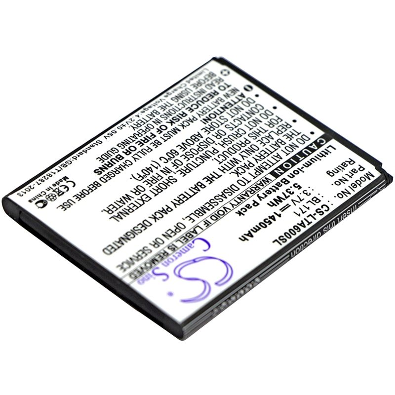 Li-ion Battery fits Lenovo, a356, a368, a376 3.7V, 1450mAh Mobile & SmartPhone Cameron Sino Technology Limited