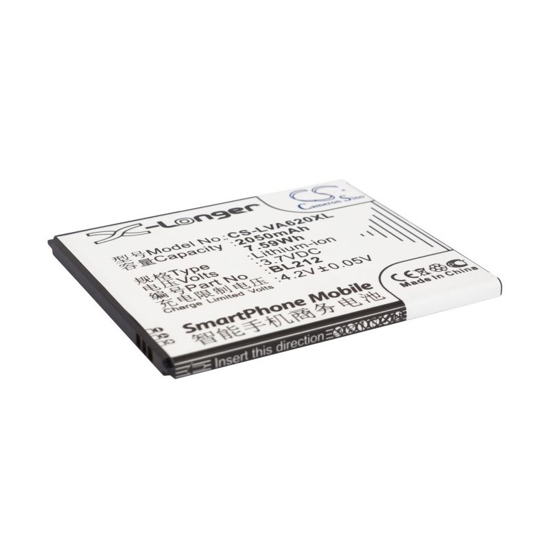 Li-ion Battery fits Lenovo, a620t, a628t, a708t 3.7V, 2050mAh Mobile & SmartPhone Cameron Sino Technology Limited