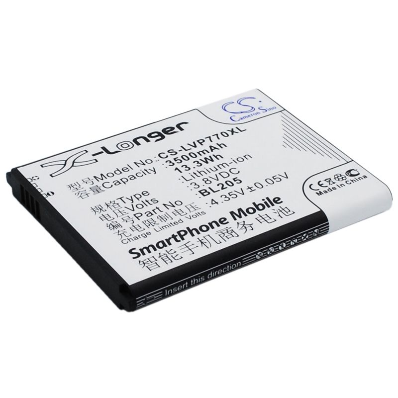 Li-ion Battery fits Lenovo, p770 3.8V, 3500mAh Mobile & SmartPhone Cameron Sino Technology Limited