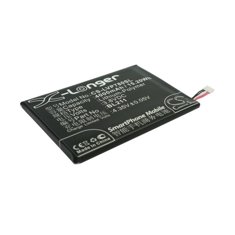 Li-Polymer Battery fits Lenovo, p780 3.8V, 4000mAh Mobile & SmartPhone Cameron Sino Technology Limited