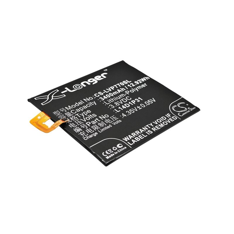 Li-Polymer Battery fits Lenovo, pb1-770n, pb1-770n dual sim td-lte 3.8V, 3400mAh Mobile & SmartPhone Cameron Sino Technology Limited