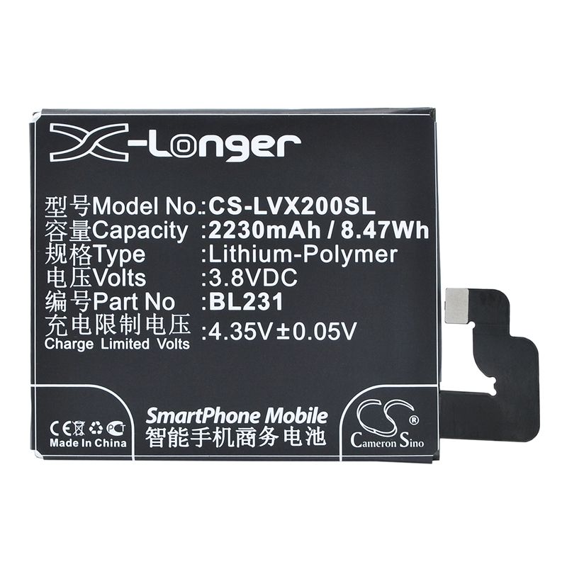 Li-Polymer Battery fits Lenovo, s90e, s90t, s90u 3.8V, 2230mAh Mobile & SmartPhone Cameron Sino Technology Limited