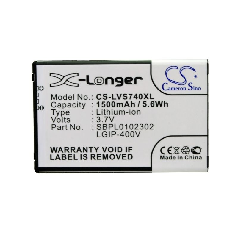 Li-ion Battery fits Lg, ally vs740, ally vs750, fathom vs750 3.7V, 1500mAh Mobile & SmartPhone Cameron Sino Technology Limited