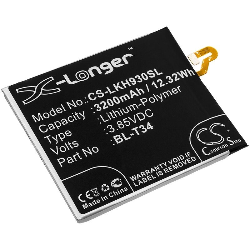 Li-Polymer Battery fits Lg, as998, h930, h930ds 3.85V, 3200mAh Mobile & SmartPhone Cameron Sino Technology Limited