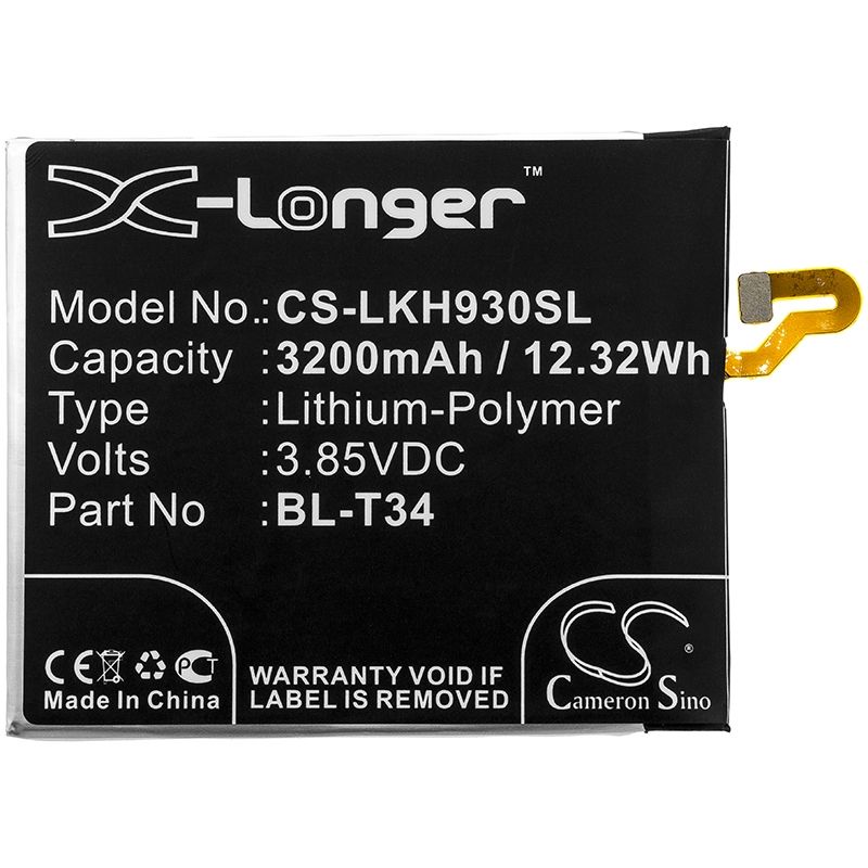 Li-Polymer Battery fits Lg, as998, h930, h930ds 3.85V, 3200mAh Mobile & SmartPhone Cameron Sino Technology Limited