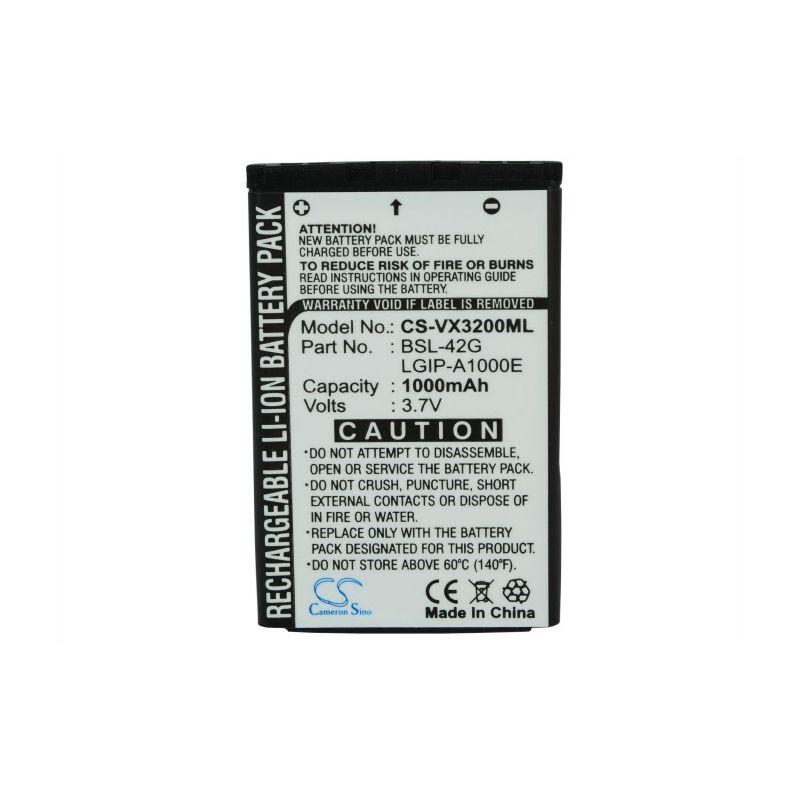 Li-ion Battery fits Lg, ax245, ax-245, ax355 3.7V, 1000mAh Mobile & SmartPhone Cameron Sino Technology Limited