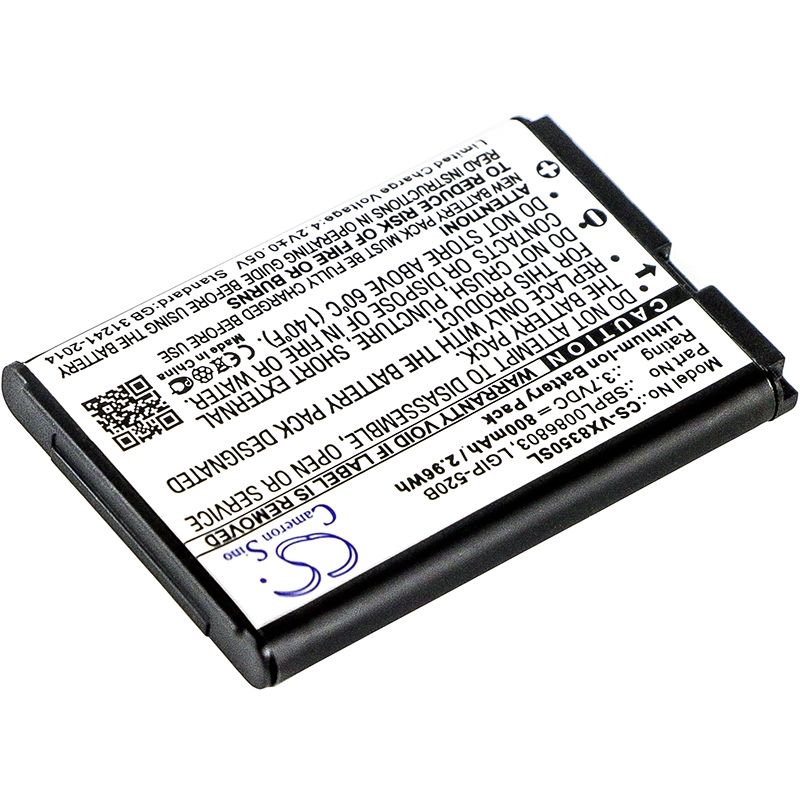 Li-ion Battery Fits Lg, Ax310, Helix, Ln180 3.7v, 800mah Mobile & SmartPhone Cameron Sino Technology Limited