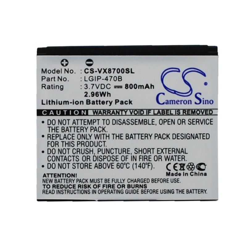 Li-ion Battery fits Lg, ax565, dekoy, lx-570 3.7V, 800mAh Communications Cameron Sino Technology Limited