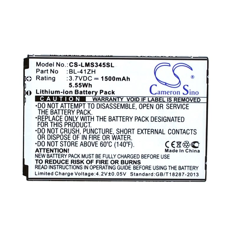 Li-ion Battery fits Lg, c40 power, d213, d213n 3.7V, 1500mAh Mobile & SmartPhone Cameron Sino Technology Limited