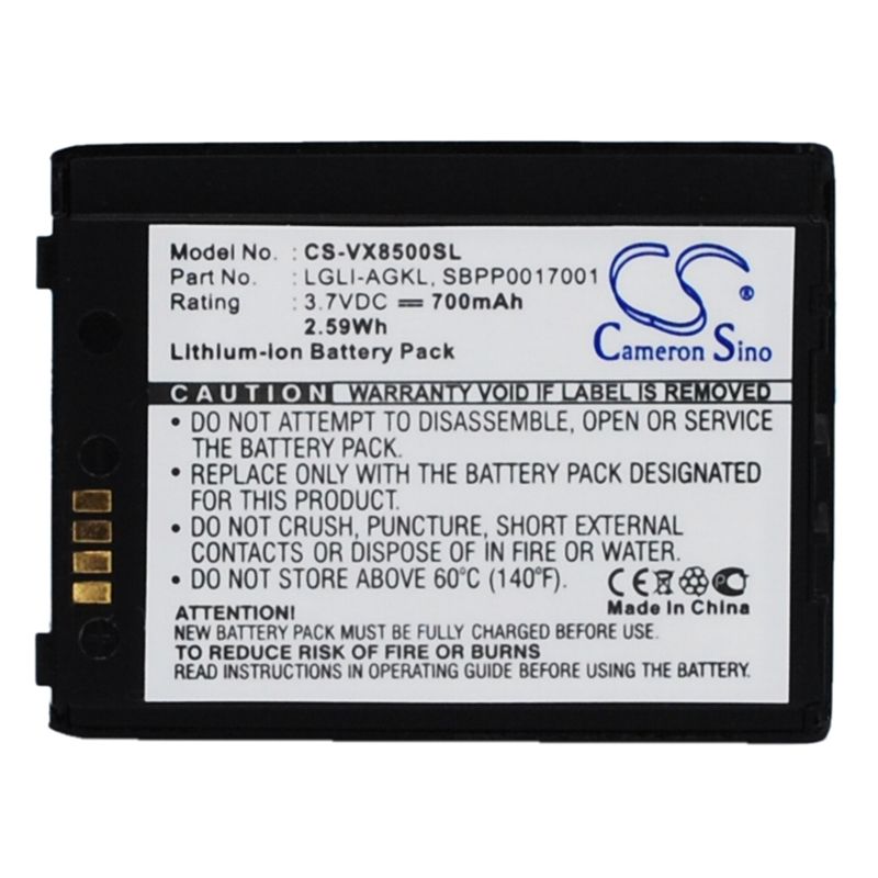 Li-ion Battery fits Lg, chocolate 3, vx8500, vx-8500 3.7V, 700mAh Mobile & SmartPhone Cameron Sino Technology Limited
