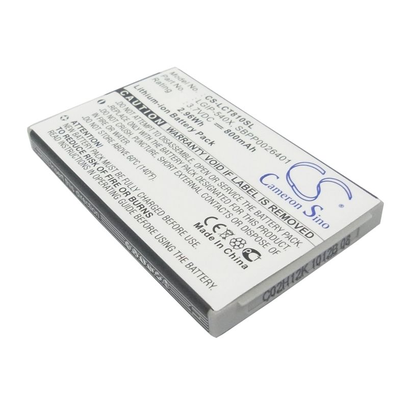 Li-ion Battery fits Lg, ct810, ct810 incite, gw550 3.7V, 800mAh Mobile & SmartPhone Cameron Sino Technology Limited