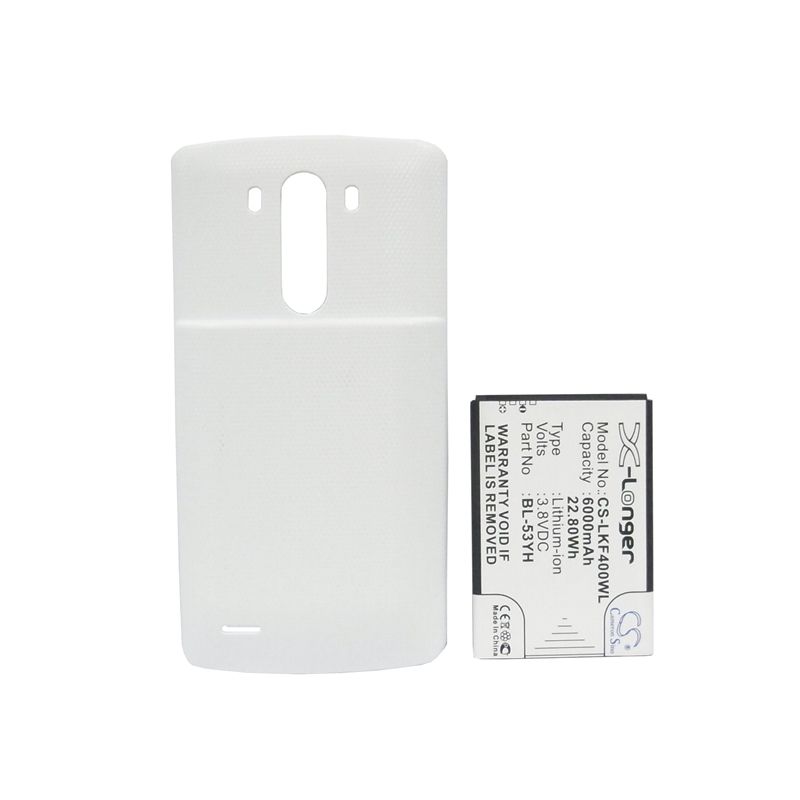 White 3.8V 6000mAh Lg, d830, d850, d850 lte Replacement Battery Mobile & SmartPhone Cameron Sino Technology Limited