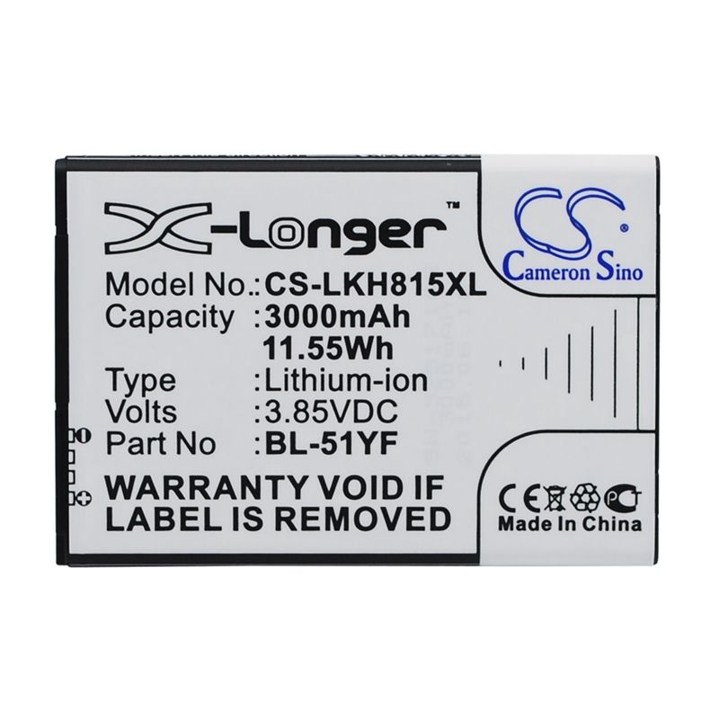 Li-ion Battery Fits Lg, Ds1402, G Stylo, G Stylo Lte 3.85v, 3000mah Mobile & SmartPhone Cameron Sino Technology Limited