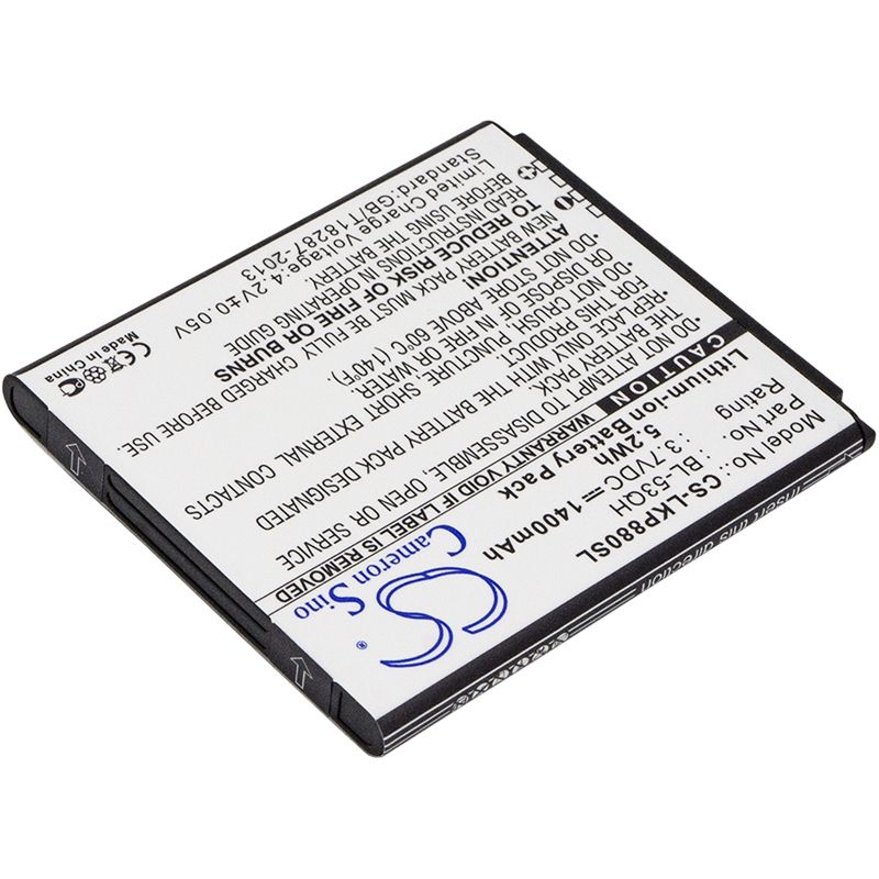 Li-ion Battery fits Lg, escape, f160k, f-160k 3.7V, 1400mAh Mobile & SmartPhone Cameron Sino Technology Limited