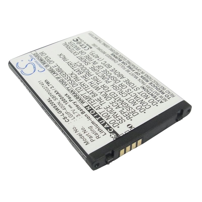 Li-ion Battery fits Lg, etna, expo gw820, gt540 3.7V, 1000mAh Mobile & SmartPhone Cameron Sino Technology Limited
