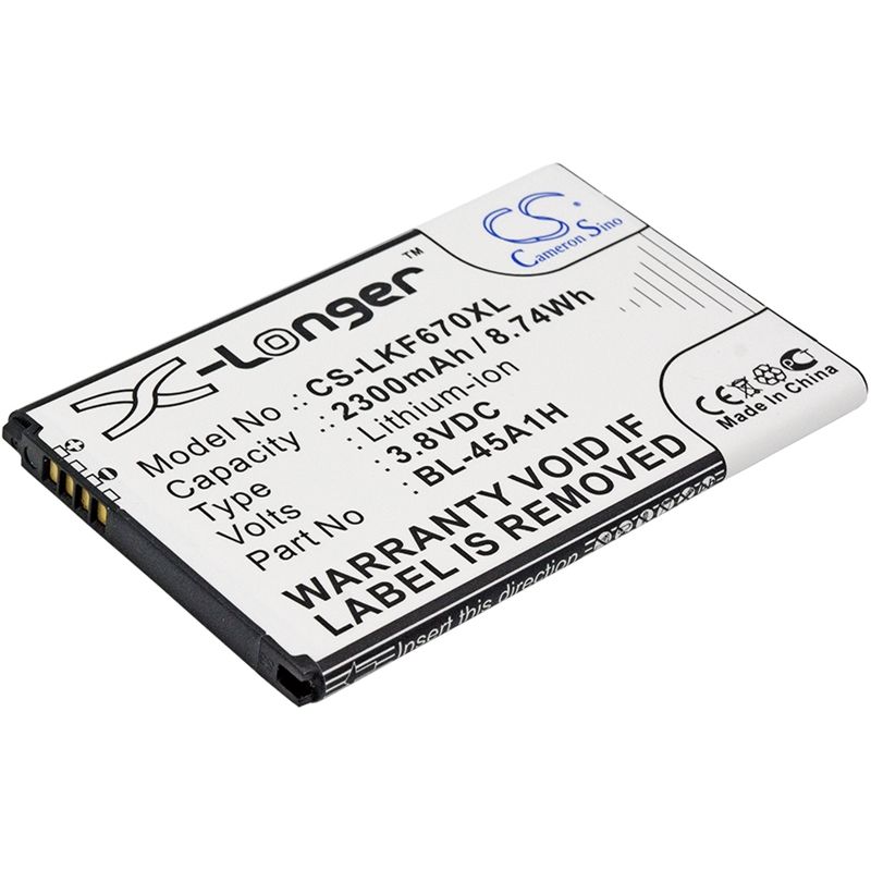 Li-ion Battery fits Lg, f670, f670k, f670l 3.8V, 2300mAh Mobile & SmartPhone Cameron Sino Technology Limited