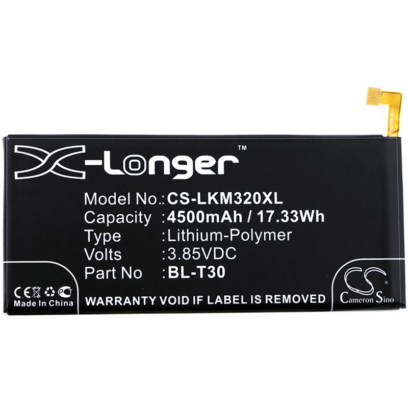 Li-polymer Battery Fits Lg, Fiesta, Fiesta Lte, K10 Power 3.85v, 4500mah Mobile & SmartPhone Cameron Sino Technology Limited