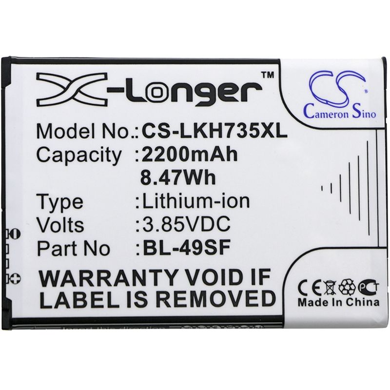 Li-ion Battery fits Lg, g4 beat, g4 mini, g4c 3.85V, 2200mAh Mobile & SmartPhone Cameron Sino Technology Limited